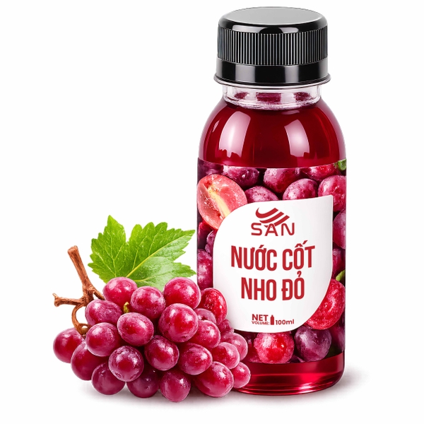 NƯỚC CỐT NHO ĐỎ (100 ml), tặng sách công thức, tiện dụng, trái cây tự nhiên, đậm đặc, chuyên dùng pha chế trà trái cây, soda