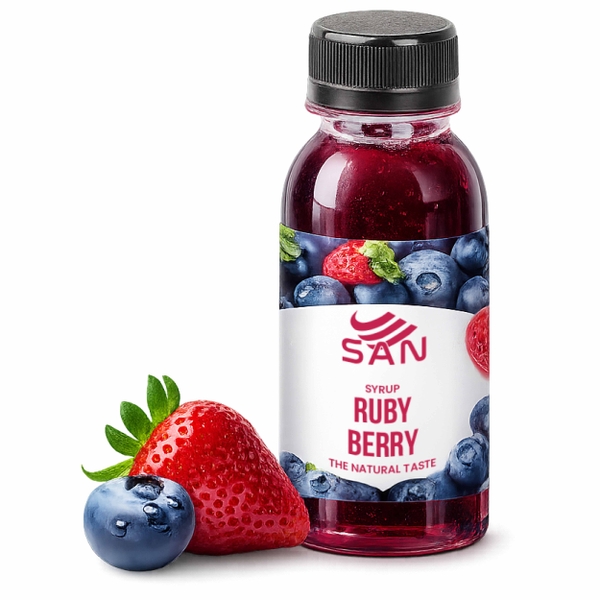 Syrup Berry Quả Mọng SAN Chai 1Kg – Siro Pha Trà Trái Cây, Soda, Cocktail