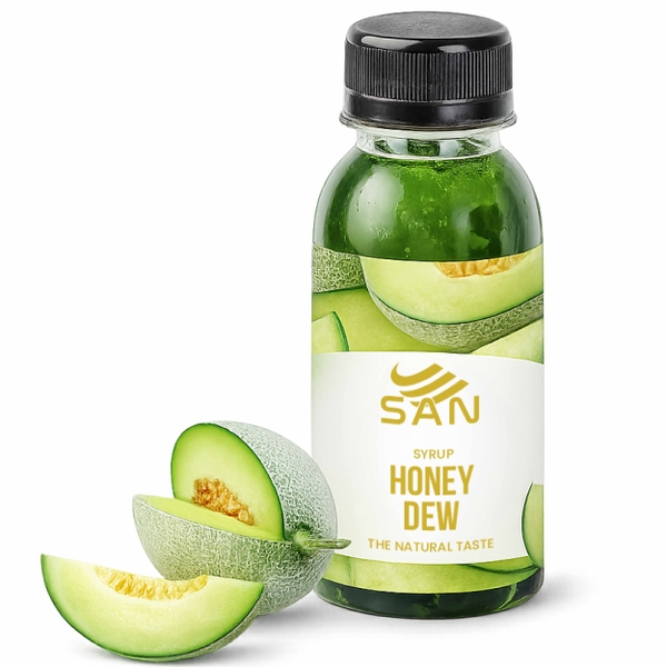 Syrup Dưa Lưới Xanh SAN Chai 1Kg – Siro Pha Trà Trái Cây, Trà Sữa, Soda, Đá Xay