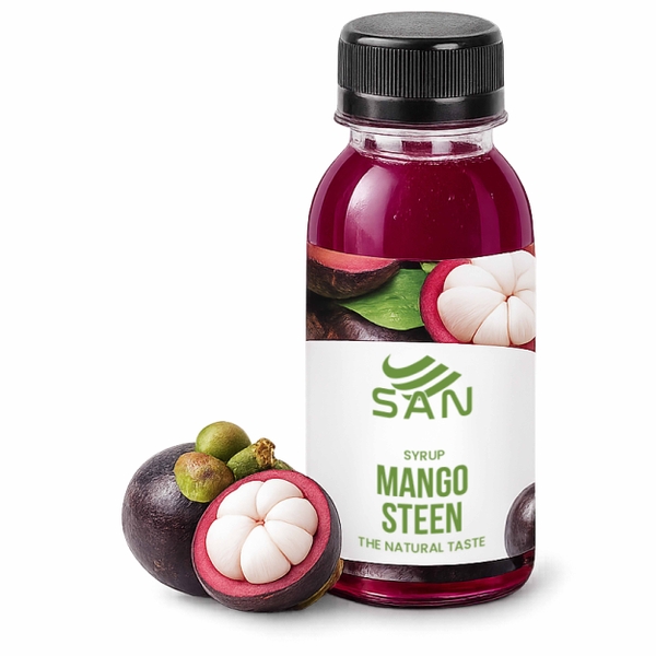 Syrup Măng Cụt SAN Chai 1Kg – Siro Pha Trà Trái Cây, Soda, Đá Xay