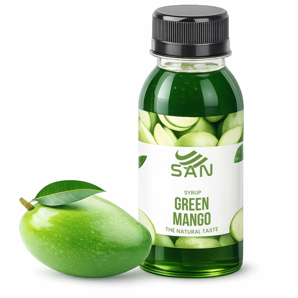 SYRUP XOÀI NON – GREEN MANGO SYRUP (100 ml), tặng sách công thức, tiện dụng, trái cây tự nhiên, đậm đặc, chuyên dùng pha chế trà trái cây, soda