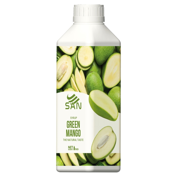 SYRUP XOÀI NON (1 kg), tặng sách công thức, tiện dụng, trái cây tự nhiên, đậm đặc, chuyên dùng pha chế trà trái cây, soda