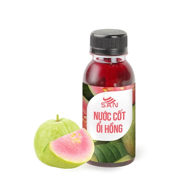 NƯỚC CỐT ỔI HỒNG Chai 100ml (Trái Cây Tự Nhiên - Hương Thơm, Màu Sắc Nổi Bật)