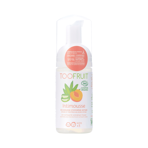 Dung dịch vệ sinh vùng kín hữu cơ cho bé 3-14 tuổi Toofruit đào - lô hội 100ml