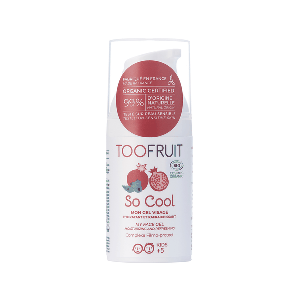 Gel dưỡng da mặt hữu cơ cho bé 5-14 tuổi Toofruit việt quất - lựu 30ml