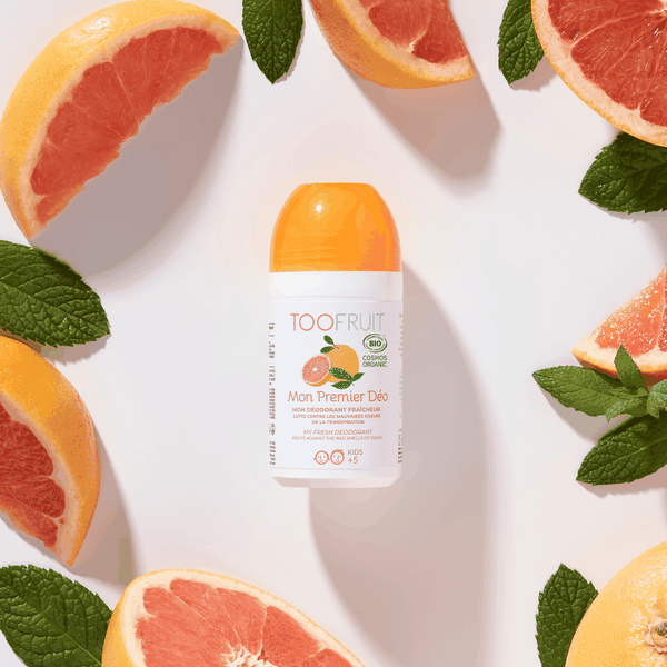 Lăn khử mùi hữu cơ cho bé 5-14 tuổi Toofruit bưởi - bạc hà 50ml