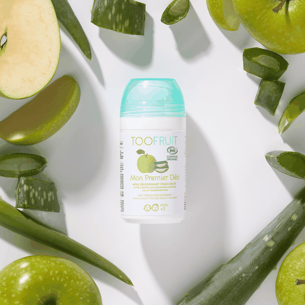 Lăn khử mùi hữu cơ cho bé 5-14 tuổi Toofruit táo xanh - lô hội 50ml