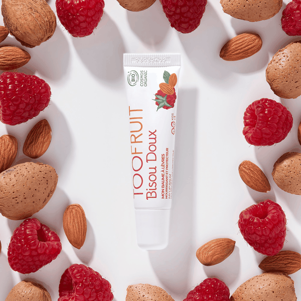 Son dưỡng môi hữu cơ không màu cho bé 3-14 tuổi Toofruit mâm xôi - hạnh nhân 10ml