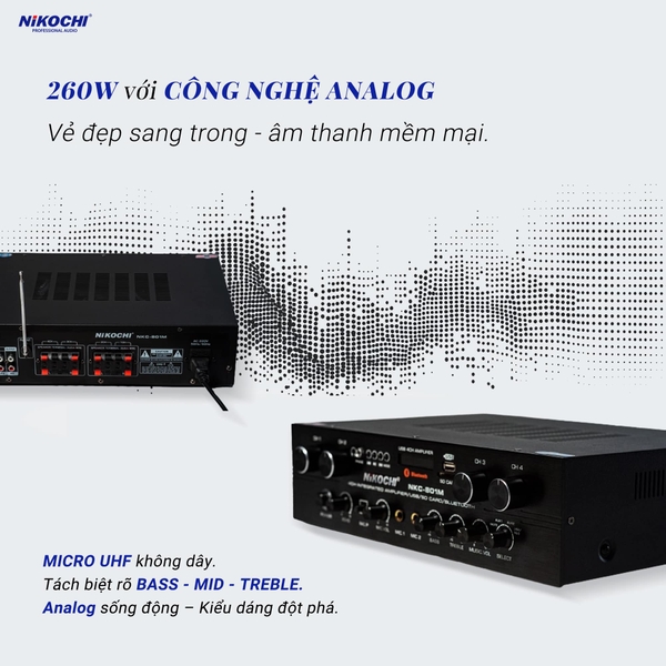Smart Amply NKC-801M (Amply nghe nhạc Karaoke 801) !