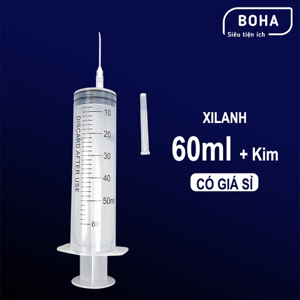 Xilanh 60ml kèm kim tiêm, ống tiêm 60cc kèm kim - XL602