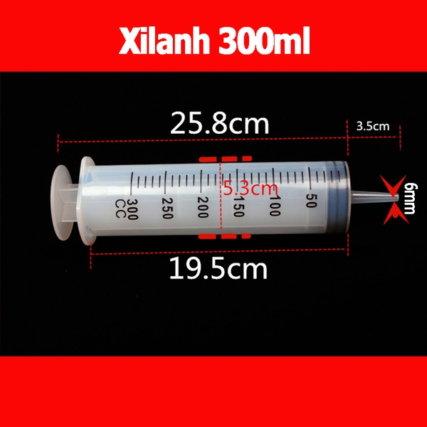 Xilanh, Ống tiêm chiết nước hoa, Xilanh y tế 1000ml, 500ml, 350ml, 300ml, 250ml, 200ml, 150ml, 100ml, 80ml, 60ml - XL