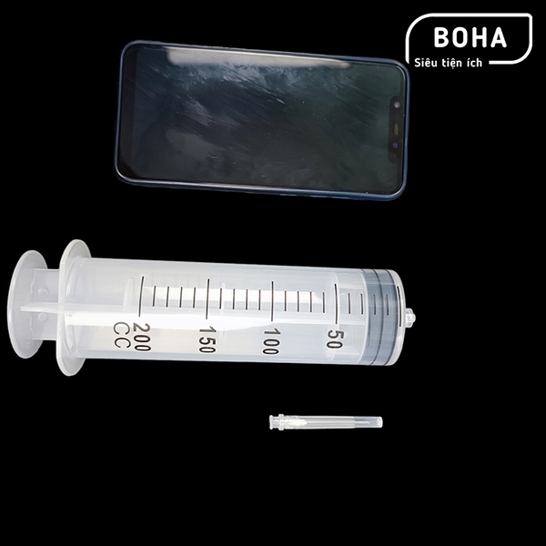 Xilanh 200ml kèm kim, ống tiêm 200cc kèm kim tiêm - XL2002