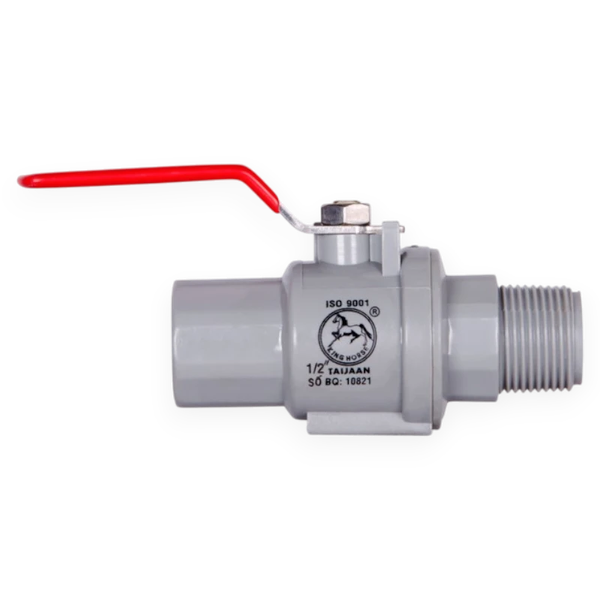 Van PVC Tay Inox Cầu Xi Răng Ngoài – Khóa Nước Kín, Độ Bền Cao