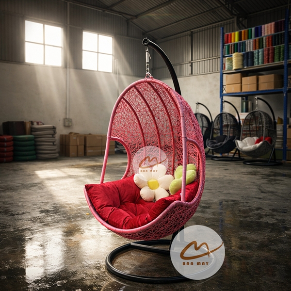 Xích Đu Mây Nhựa Lưng Tôm – Ngồi Lâu Vẫn Thoải Mái, Không Mỏi Lưng