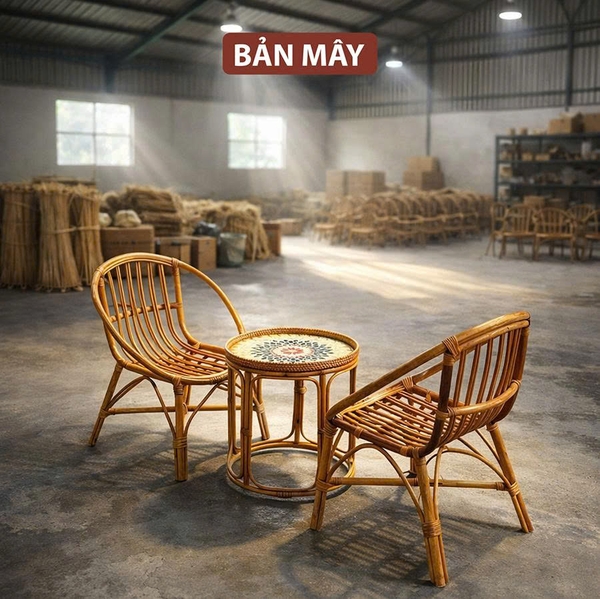 Bộ bàn trà mây tự nhiên