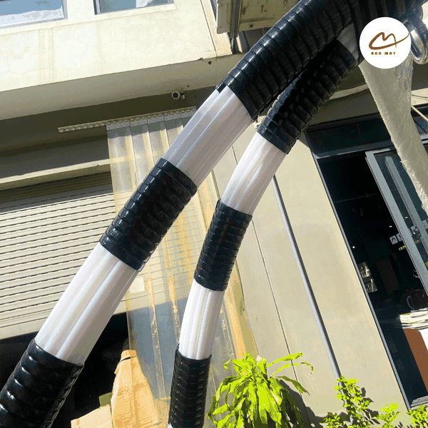 Xích đu cần kép mix đen trắng đệm xám