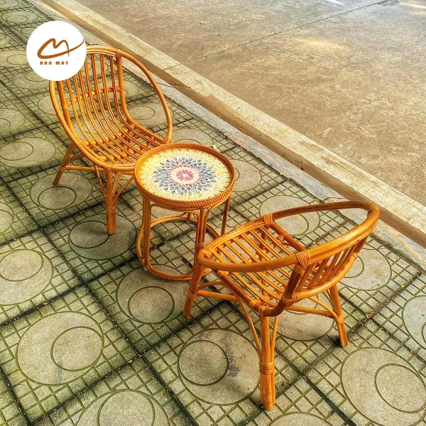 Bộ bàn trà mây tự nhiên