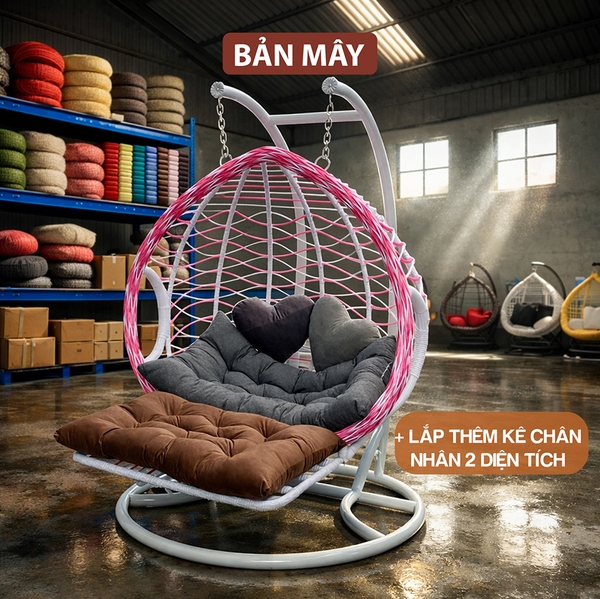 Xích Đu Giường Kén Tròn Kê Chân – Phiên Bản Nâng Cấp Cho Trải Nghiệm Xích Đu Thư Giãn Toàn Diện