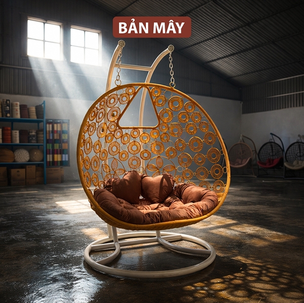 Xích Đu Sân Vườn Đôi Đan Tay Thủ Công – Không Gian Thư Giãn Cho Gia Đình