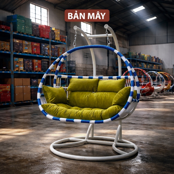 Xích Đu Mây Nhựa Cần Kép Phượng Hoàng - Mẫu Xích Đu Decor Ban Công Siêu Bền