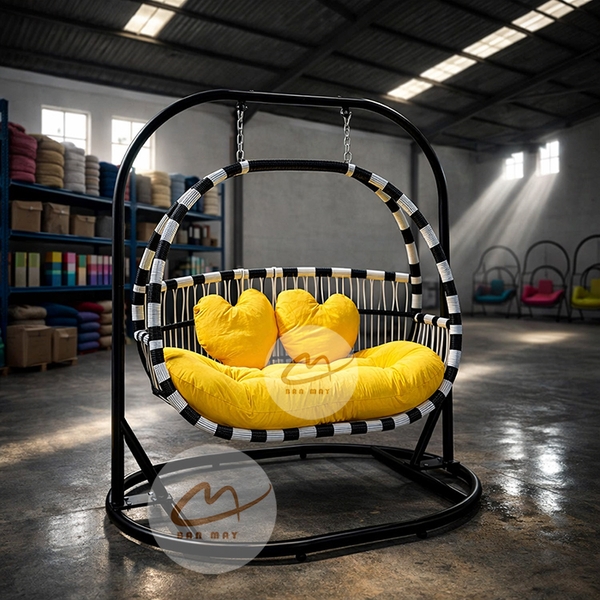 Ghế Xích Đu Thư Giãn Khung Thép Nâng Cấp - Ghế Xích Đu Đẹp Chịu Lực 350kg