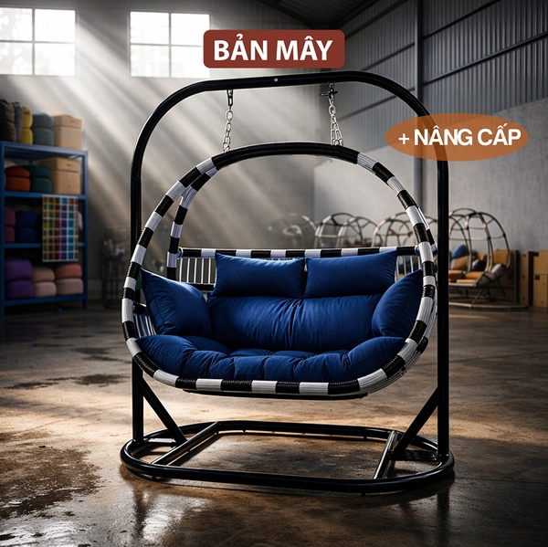 Xích Đu Sân Vườn Khung Thép Phối Màu - Giải Pháp Thư Giãn Ngoài Trời Đẳng Cấp