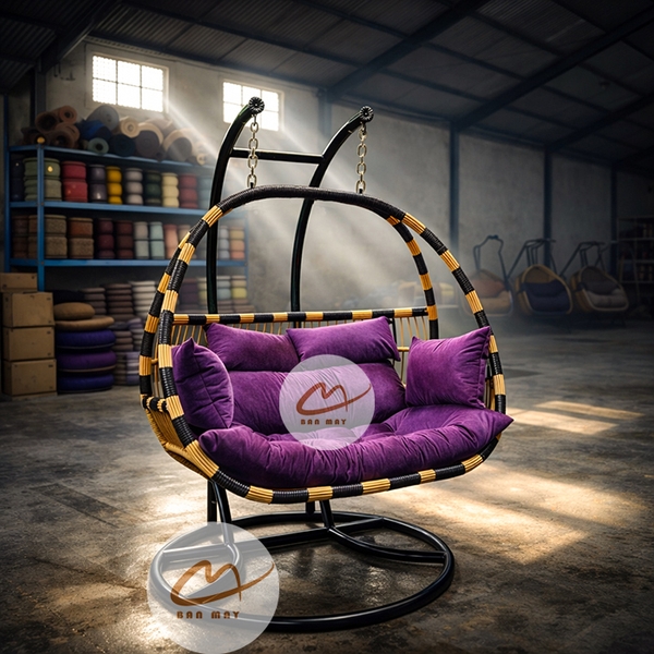 Xích Đu Sân Vườn Cần Kép 3 Chỗ Ngồi, Tùy Chọn Màu Sắc Theo Ý