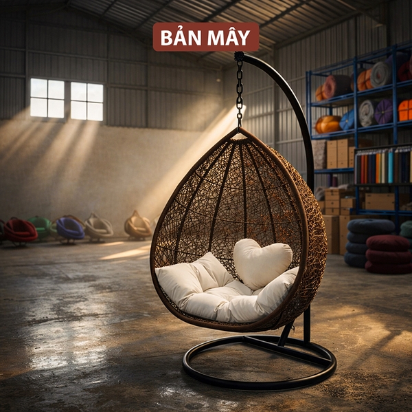 Xích Đu Trứng Đan Rối Dài – Điểm Nhấn Nghỉ Dưỡng Cho Không Gian Xích Đu Sân Vườn