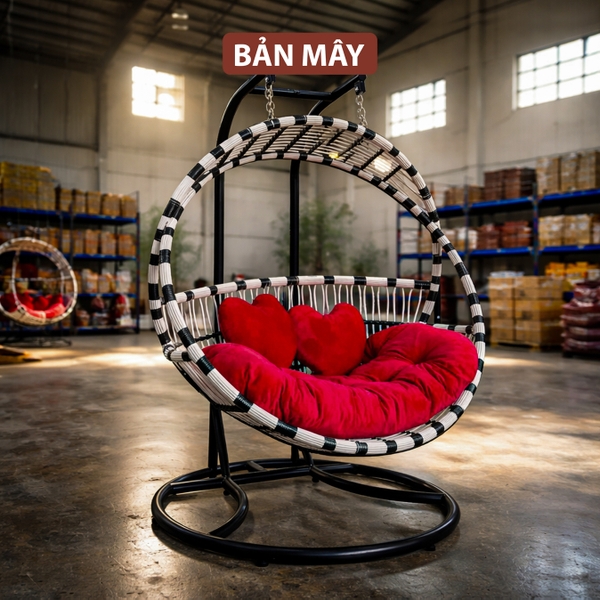 Xích Đu Ngoài Trời Song Nguyệt Cần Kép – Biểu Tượng Hình Khối Cho Không Gian Sân Vườn