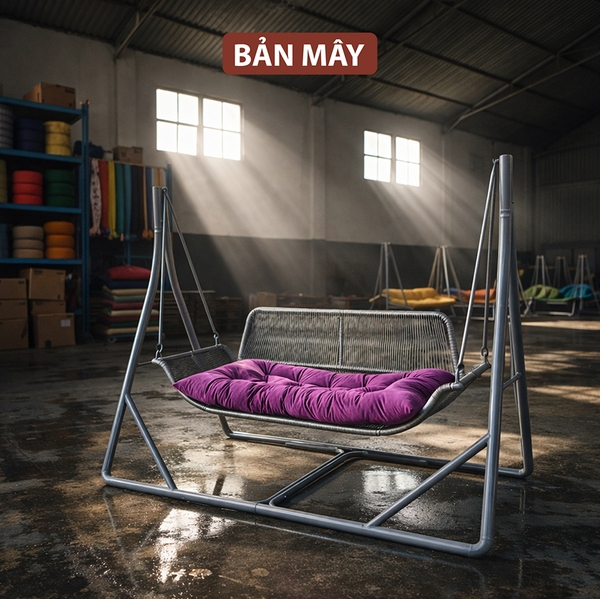 Xích Đu Ngoài Trời Cánh Én – Thiết Kế Khung A Ổn Định Cho Không Gian Sân Vườn