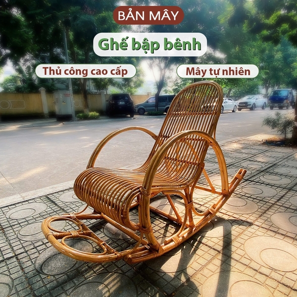 Ghế bập bênh song mây tự nhiên