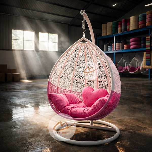 Xích Đu Giọt Nước Phối Hai Tầng Màu – Thiết Kế Chuyển Sắc Trong Dòng Xích Đu Mây Nhựa