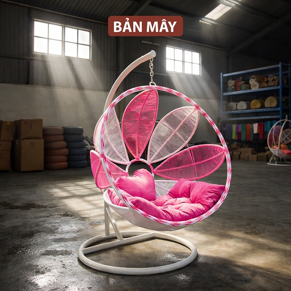 Xích Đu Ngoài Trời Cánh Hoa – Mẫu Ghế Nghệ Thuật Cho Không Gian Thư Giãn