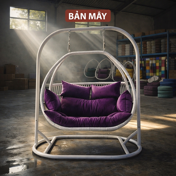 Xích Đu Đẹp Màu Trắng Cao Cấp - Mẫu Xích Đu Trong Nhà Thiết Kế Hiện Đại