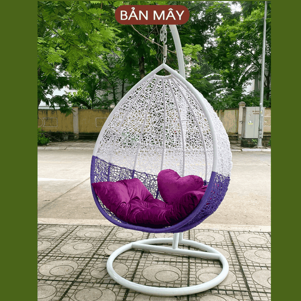 Xích đu giọt nước mix màu trắng - tím