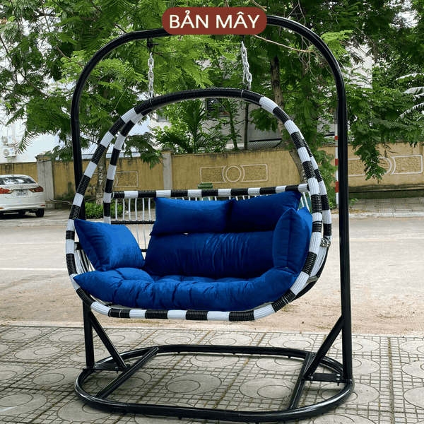 (Bản mới) Xích đu phượng hoàng đôi mix màu trắng xanh