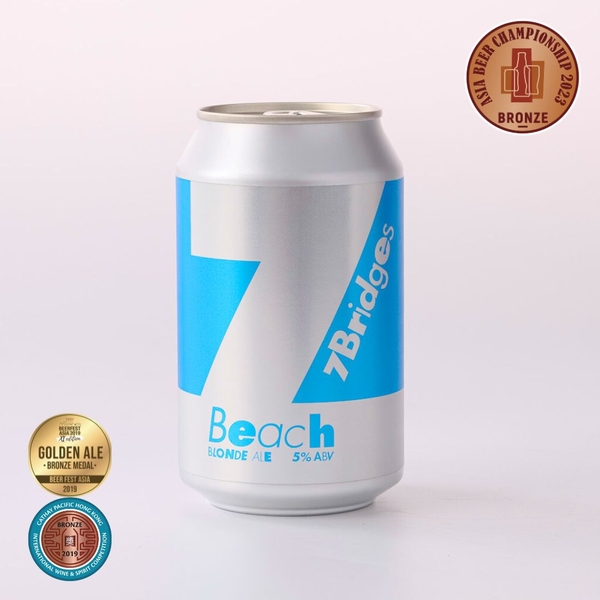 Bia thủ công 7 Bridges Beach Blonde Ale 330ml hương vị mật ong sảng khoái, tươi mát cực kì dễ uống