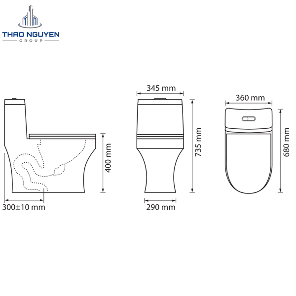 Bồn Cầu Liền Khối JOPA JP8-114