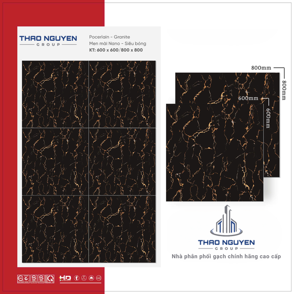 Gạch lát 80x80 RedStar siêu bóng Porcelain REP88.6888