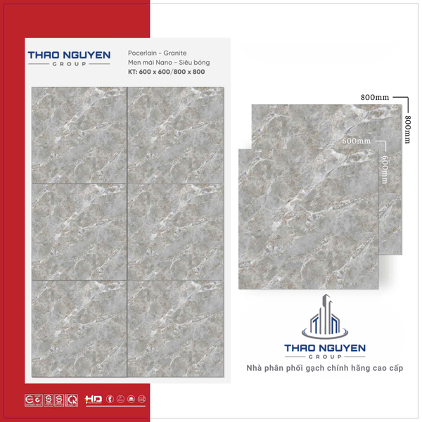 Gạch lát 80x80 RedStar siêu bóng Porcelain REP88.8822