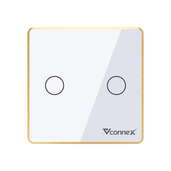 Công tắc thông minh 2 kênh viền nhôm Vconnex VCN-WS02L