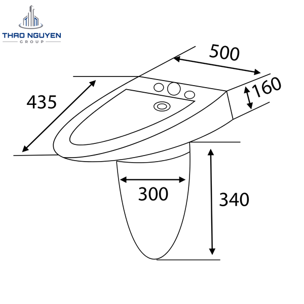 Chậu Lavabo Treo Tường JOPA JP5-01 Kèm Chân Treo JP6-T03
