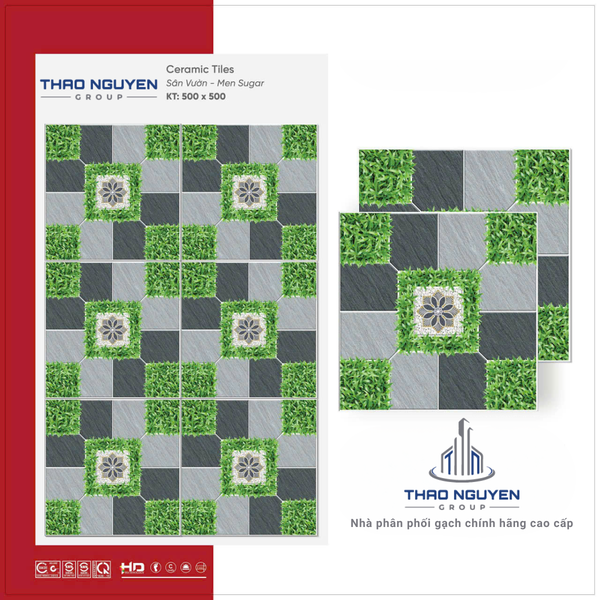 Gạch sân vườn 50x50 RedStar men Sugar Ceramic REC55.4808