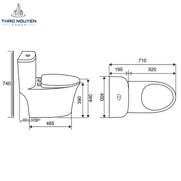 Bồn Cầu Liền Khối JOPA JP1-36
