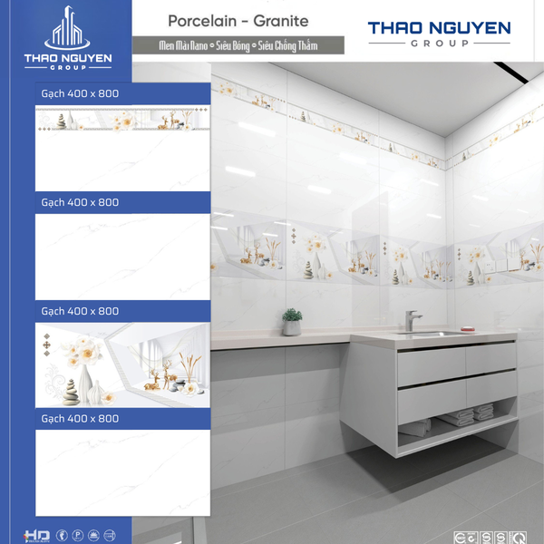Bộ gạch ốp tường Redstar 400x800mm RTP48.8901