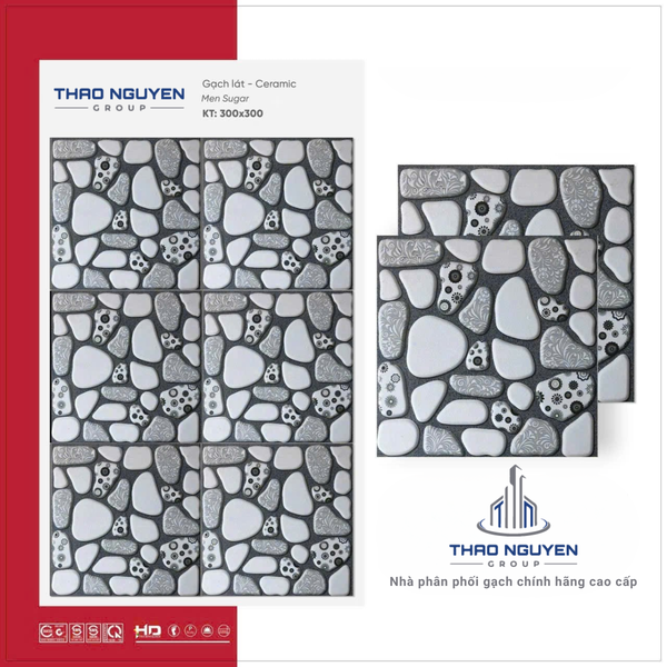 Gạch lát 30x30 RedStar giả sỏi men Sugar Ceramic REC33.2804