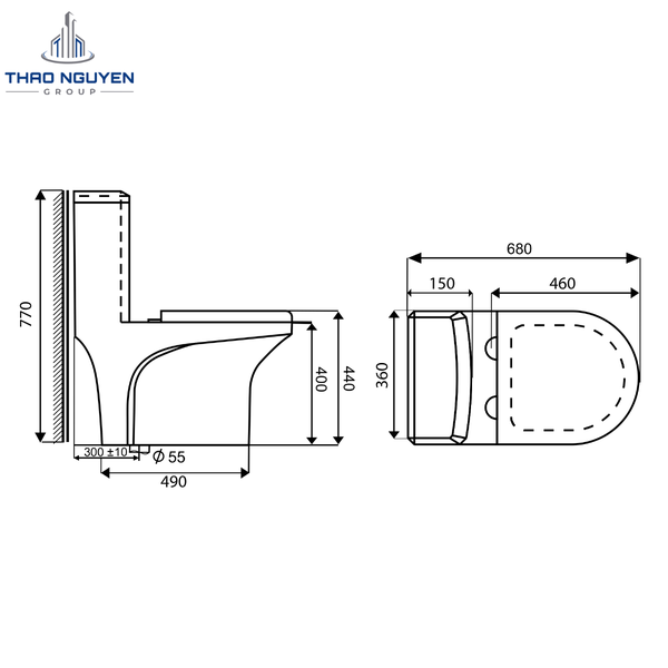 Bồn Cầu Liền Khối OSETER OS1-28