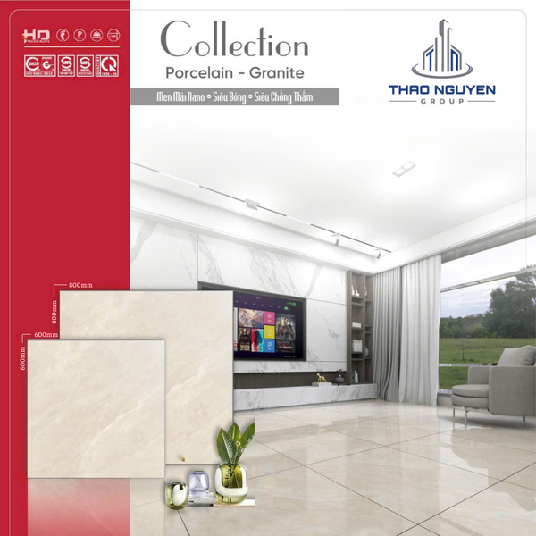 Gạch lát 60x60 RedStar siêu bóng Porcelain REP66.8845