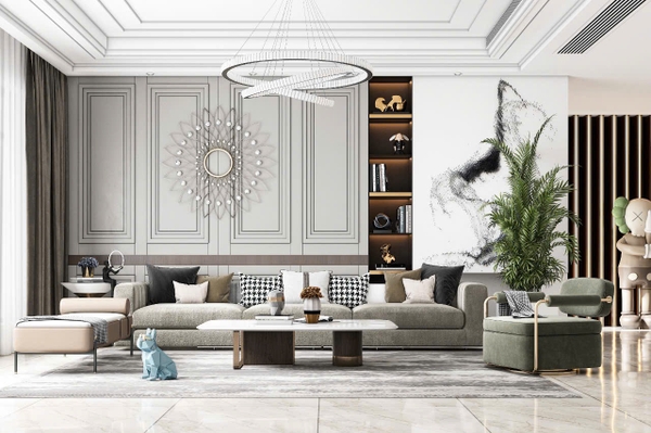 Trang trí phòng khách - Phong cách Luxury mẫu số 22