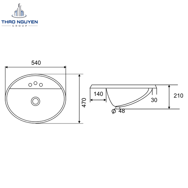 Chậu Lavabo Âm Bàn Đá OSETER OS5-B01